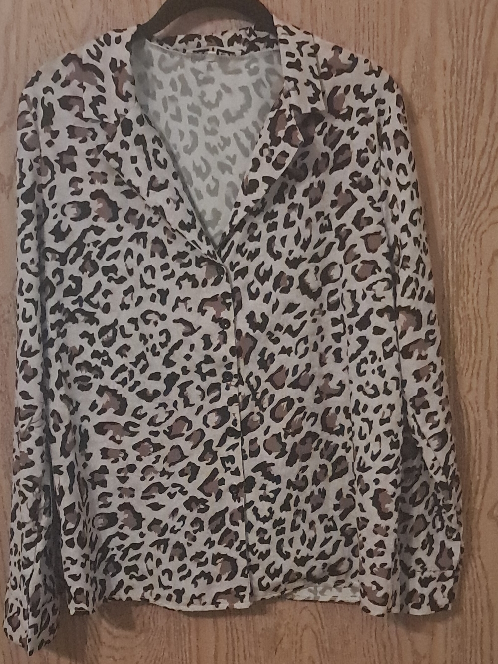 Wish Leopard Print Blouse Brown & Black L